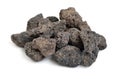 Porous black volcanic rock. Lava stone, pumice stone, or volcanic pumice with distinctive pores