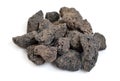 Porous black volcanic rock. Lava stone, pumice stone, or volcanic pumice with distinctive pores