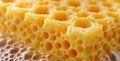 Porous Yellow Sponge Close-up with Bubbles, Abstract Texture for Cleaning Royalty Free Stock Photo