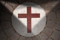 Porphyry Stone Floor with Marble Cross