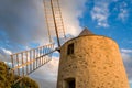 Porquerolles island landmark - old windmill at the hill above the town.