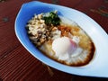 The Porridge with half boiled egg Royalty Free Stock Photo