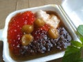 Porridge from Indonesia with black sticky rice, and other fillings with a sweet and savory taste from coconut milk.