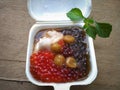 Porridge from Indonesia with black sticky rice, and other fillings with a sweet and savory taste from coconut milk.