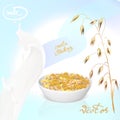 Porridge oat milk spike vector