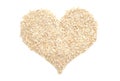 Porridge oats in a heart shape Royalty Free Stock Photo