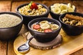 Porridge of oats and nuts, with quinoa and fruit Royalty Free Stock Photo