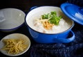 Porridge rice gruel with fish Royalty Free Stock Photo