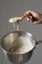 Porridge and saucepan Royalty Free Stock Photo