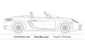 Porsche 718 Boxster car silhouette, illustration