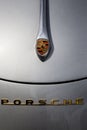 Porsche branding on a classic sports car