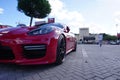 Porsche car for public display in the 'Automotive Fair Albania' 2nd Edition.