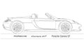 Porsche Carrera GT roadster vintage car silhouette, illustration