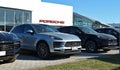 Porsche Cayenne coupe outside the local dealer of the german automaker.