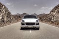 Porsche cayenne GTS in the rocky mountains Royalty Free Stock Photo