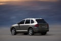 Porsche Cayenne silver car. Royalty Free Stock Photo