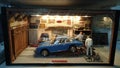 Porsche 901 garage scale diorama