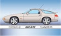 Porsche 928 GTS model vintage classic car, coloured vector illustration