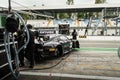 Porsche 911 RSR on jacks in the pits of Monza