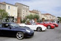 Porsche sports car rally on a parking Royalty Free Stock Photo