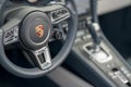 Porsche sports car steering wheel Royalty Free Stock Photo