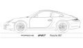 Porsche 997 super car silhouette, illustration