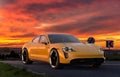 Porsche Taycan - an all-electric sports car for fast driving