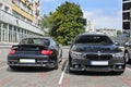September 18, 2012, Kyiv. Ukraine. Porsche 911 Turbo and BMW 525 f10 M Sport Package in one color