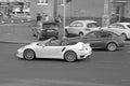 Kiev, UA - May, 2017: Porsche 911 Turbo Cabriolet; Exclusive White Convertible Porsche