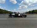 porsche 911 turbo german oldtimer vintage luxury sports car on street during retro rally event