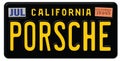 Porsche Vintage License Plate Retro Royalty Free Stock Photo