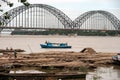 Port activities on Ayeyarwaddy river,Myanmar. Royalty Free Stock Photo