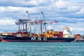 Port activity and cargo shipping in Montreal Royalty Free Stock Photo