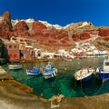Port Amoudi of Oia or Ia, Santorini, Greece Royalty Free Stock Photo