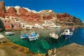 Port Amoudi of Oia or Ia, Santorini, Greece Royalty Free Stock Photo