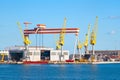 The port of Ancona with ships loaded Royalty Free Stock Photo