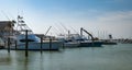 PORT ARANSAS, TX - 22 FEB 2023: Boats on water in Marina Royalty Free Stock Photo