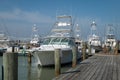 PORT ARANSAS, TX - 22 FEB 2023: Sport Fishing Boat Yacht at dock