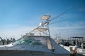 PORT ARANSAS, TX - 22 FEB 2023: Tuna Tower on a sport fishing yacht