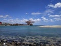 Port area sea view baie du tombeau Royalty Free Stock Photo