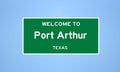 Port Arthur, Texas city limit sign. Town sign from the USA.