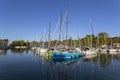 Port of Balatonfoldvar, Hungary in the evening Royalty Free Stock Photo