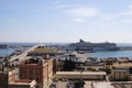 Barcelona Port with cruise ship. Spain Royalty Free Stock Photo