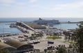 Barcelona Port with cruise ship. Spain Royalty Free Stock Photo