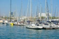 The port of Barcelona, Marina with boat Royalty Free Stock Photo