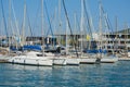 The port of Barcelona, Marina with boat Royalty Free Stock Photo