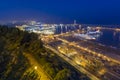 Port of Barcelona. night city view