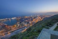 Port of Barcelona. night city view