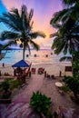 Port Barton Beach at sunset on paradise island, tropical travel destination - Port Barton, San Vicente, Palawan, Philippines