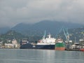 Port of Batumi, Adjara, Georgia. Cargo ships for commercial shipments Royalty Free Stock Photo